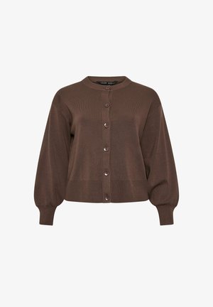 Yours Clothing, PLUS SIZE CARDIGANS - Vest - chocolate