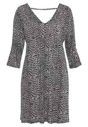 Jerseykleid - schwarz/weiß bedruckt