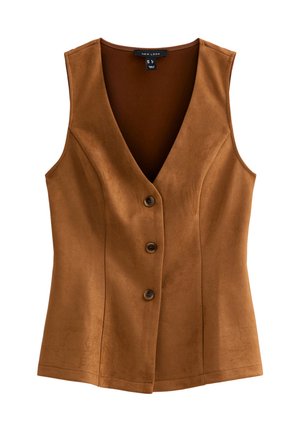 New Look BUTTON UP - Waistcoat - rust