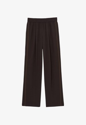 Reiss REMI ELASTICATED SIDE STRIPE WIDE LEG - Trousers - chocolate brown
