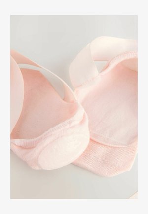 Heledad roosa balletikingade sokid veniva kangaga ja lamedate õmblustega. Pehme materjal ümbritseb jalga, sisaldades siledat tallapadja.