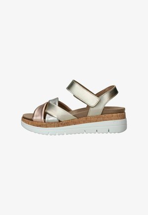 Sens, 1490/13090 SAMI 30 H - Sandalen met plateauzool - platino cork