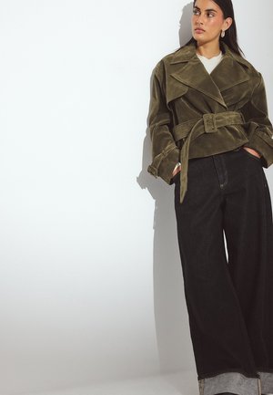 NA-KD Imitatieleren jas - deep khaki