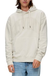 QS MIT FRONTPRINT - Hoodie - wollweiß