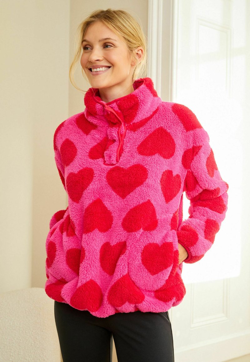 Next COSY HALF PLACKET TOP Fleece jumper red Zalando