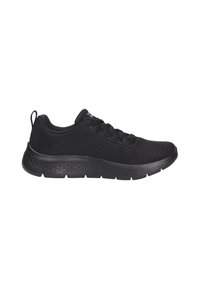 Le scarpe sportive nere presentano una parte superiore in mesh traspirante, chiusura con lacci e una suola in gomma testurizzata per una buona presa. Design resistente e leggero.
