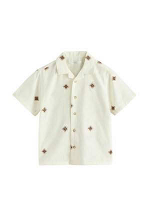 REGULAR FIT - SHORT SLEEVE ALL OVER EMBROIDERY - Shirt - ecru eid