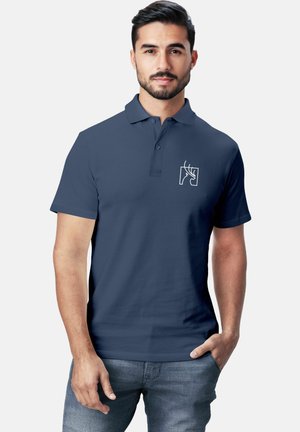 HERREN MIT HIRSCH-GRAFIK – KURZARM - Polo shirt - denim