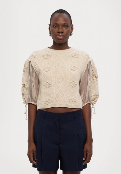 Sea BENTE COMBO SWEATER - Svetr - cream