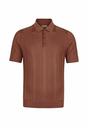 Falconeri, RIBBED BRAID MOTIF - Poloshirts - brown