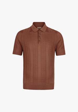 Falconeri, RIBBED BRAID MOTIF - Poloshirts - brown