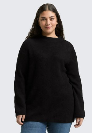 PLUS SIZE - MIT GLITZER-EFFEKT - Maglione - black lurex knit