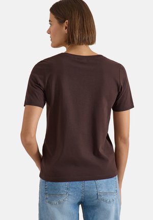 Cecil, T-SHIRT MIT BOAT NECK UND WORDING ARTWORK - T-shirt imprimé - brown cacao