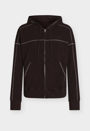 WAFFLE ZIP THROUGH UNISEX - Mikina so zipsom - brown