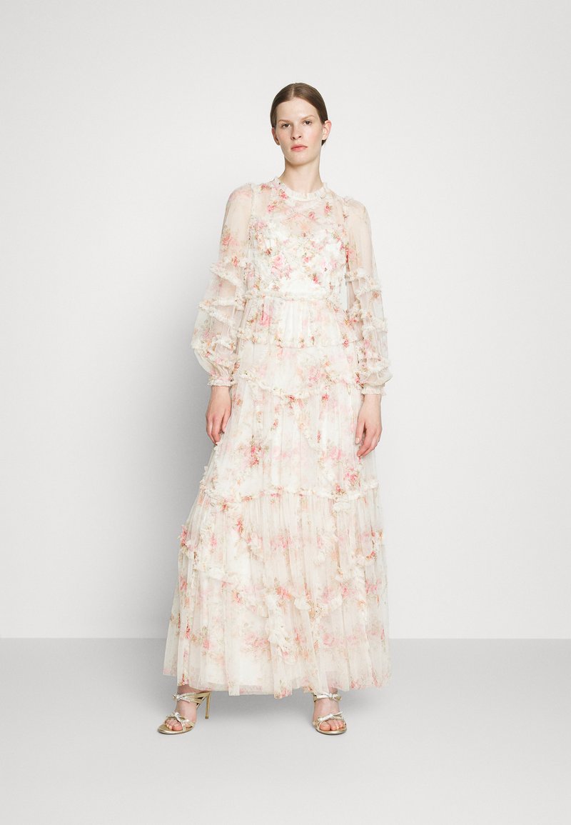LONG DRESS WITH TIE FRONT MOONSHINE BLOOM