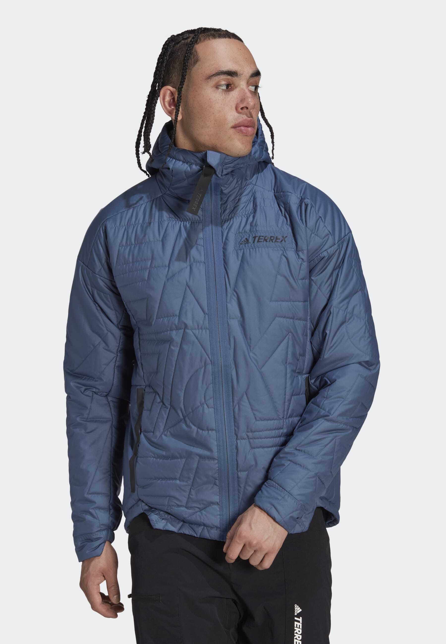 Adidas Terrex Myshelter PrimaLoft Hooded Padded Jacket - Mens - Blue