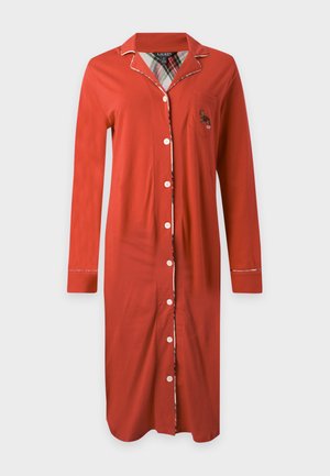 Lauren Ralph Lauren, NOTCH COLLAR SLEEPSHIRT - Нощница - crimson