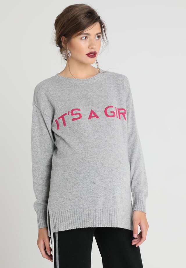 MERIBEL - Maglione - grey/pink