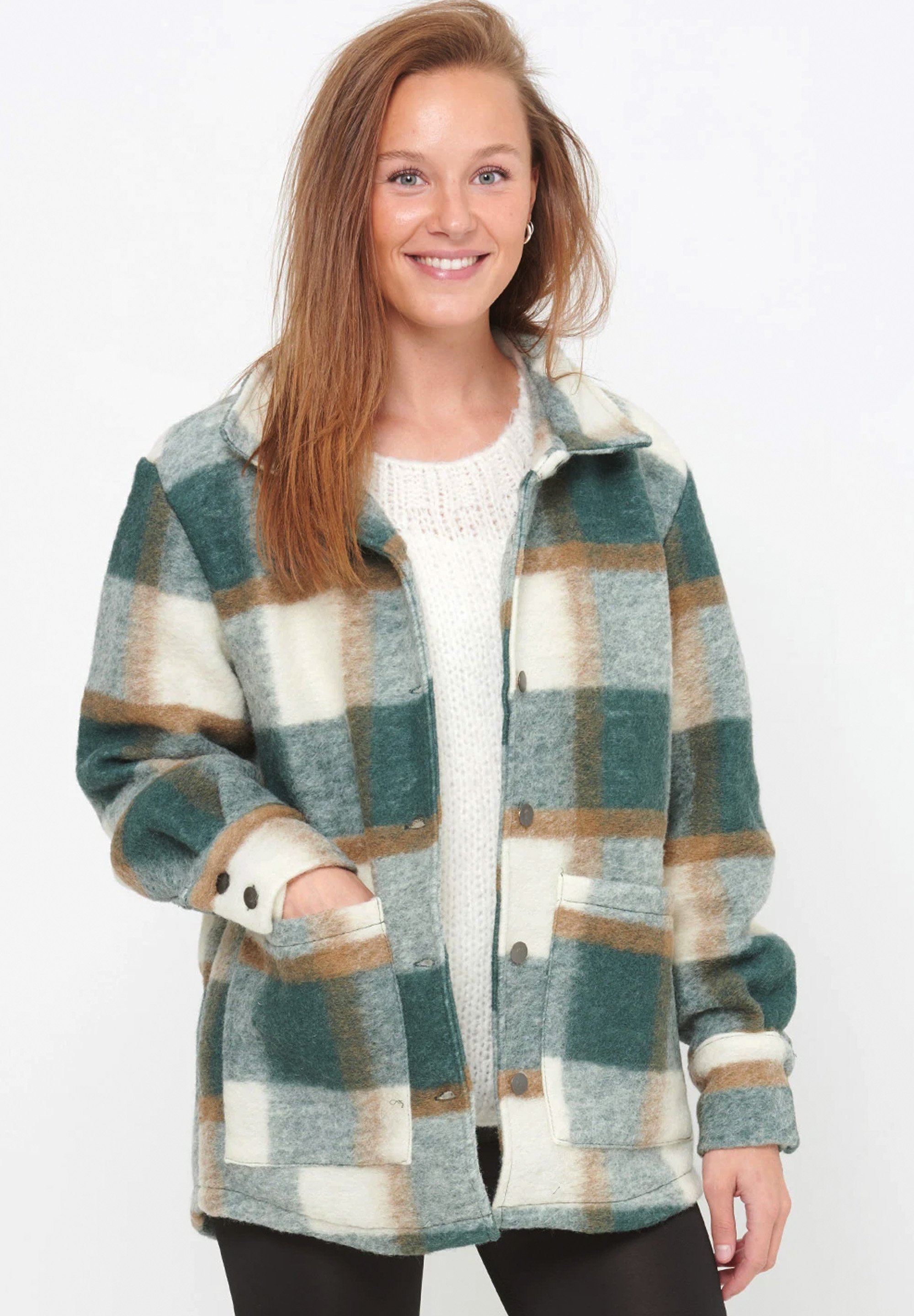 Noella VIKSA - Short coat - green camel 