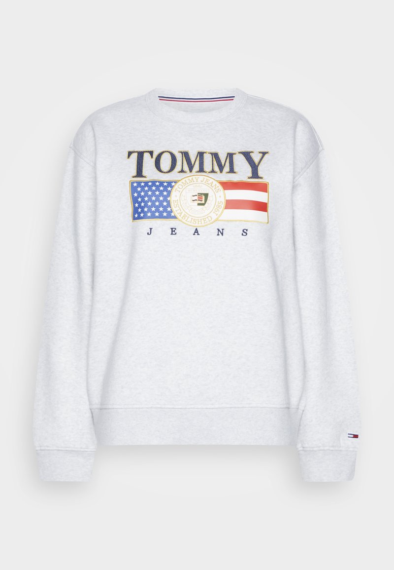 Tommy jeans front logo crew neck sweat in grey Outlet
