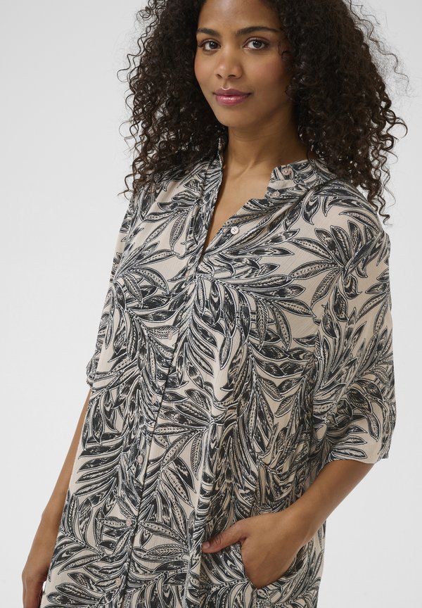 KATHORA AMBER - Maxi dress - feather gray leaf print4