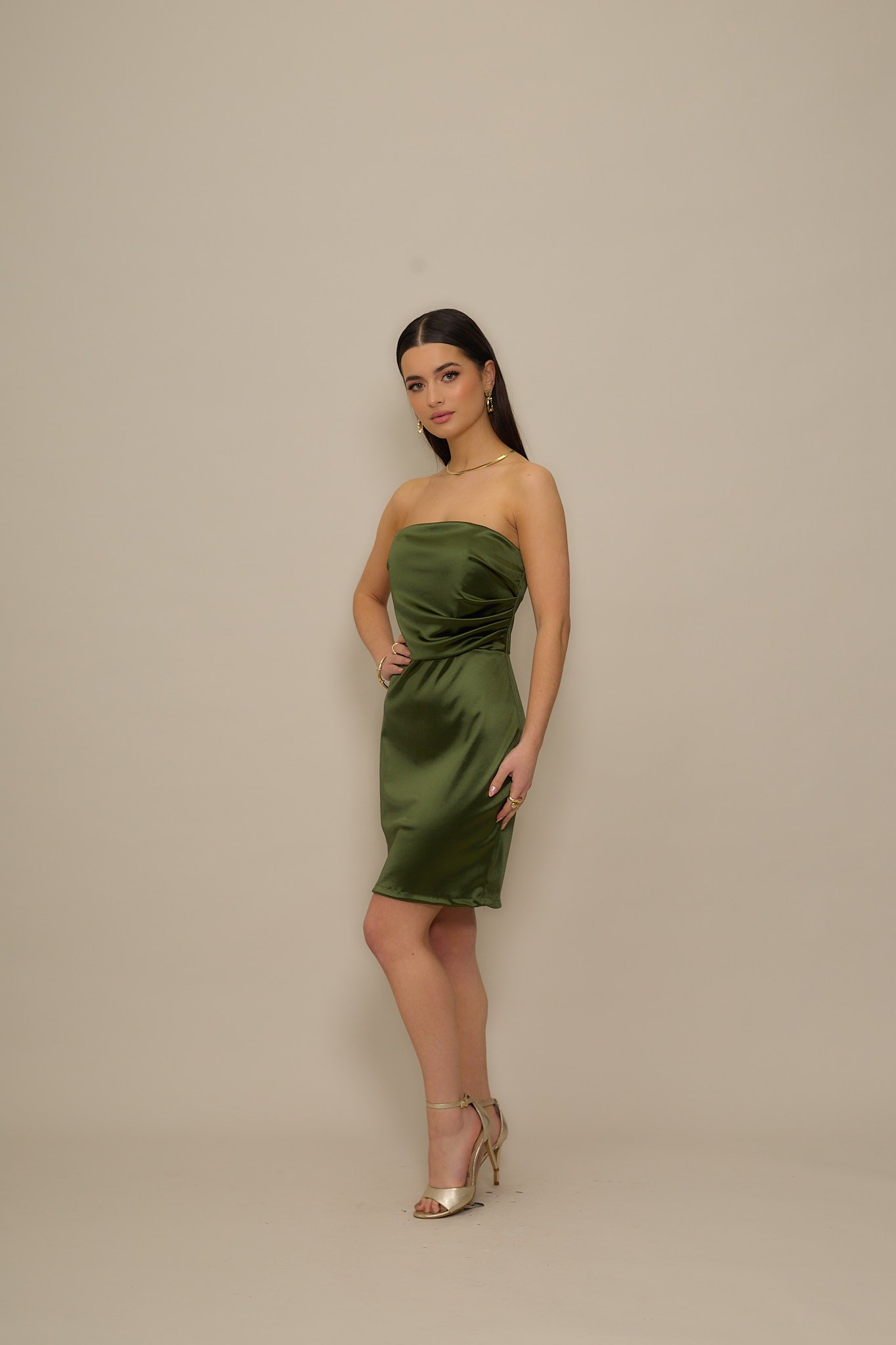 green corset dress zara Rent Pieces Premium Faux Feather Bandeau Mini Dress In Mint main image 0