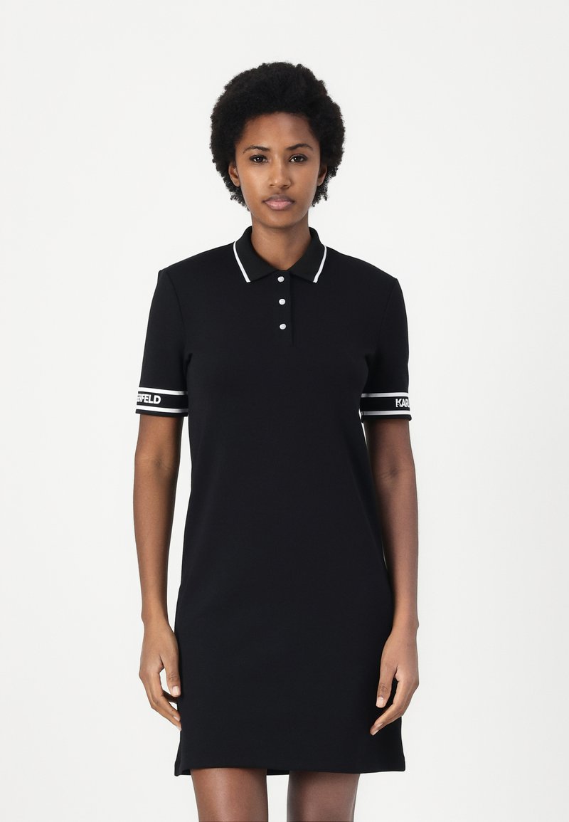 KARL LAGERFELD Abito da Spiaggia da Donna con Logo, Nero, XL