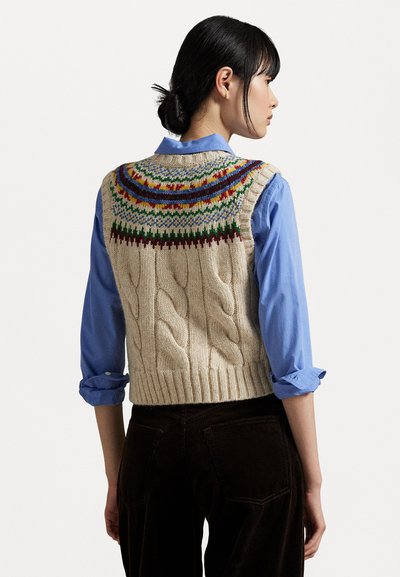 Polo Ralph Lauren FAIR ISLE YOKE SWEATER VEST - Strickpullover - off-white