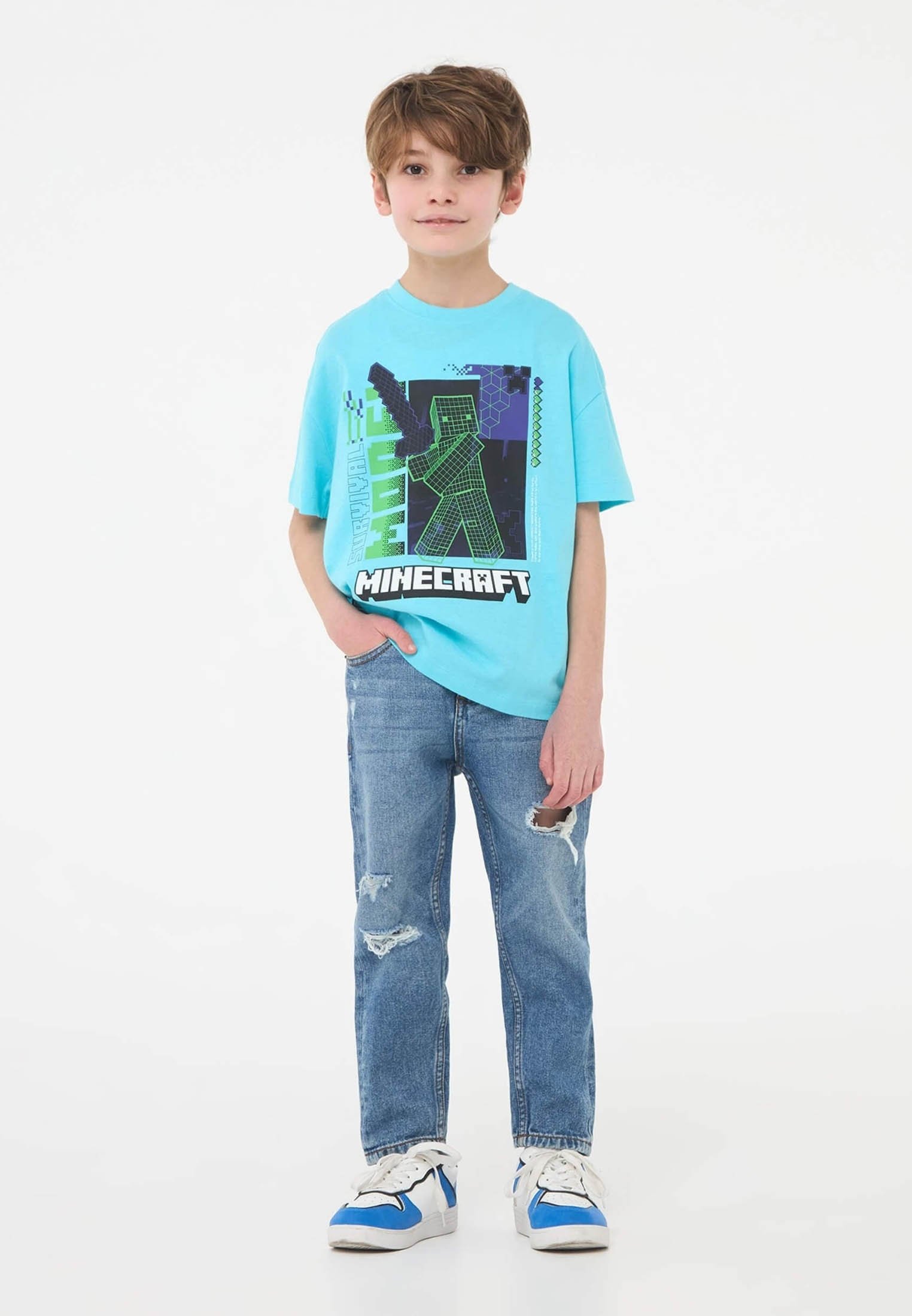 Terranova Minecraft Maglietta Bambino Maglia Minecraft Bambino Outlet