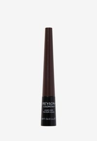 Eyeliner liquide Revlon ColorStay dans un tube en plastique brun élégant avec un applicateur conique, avec un étiquetage noir et une finition brillante.