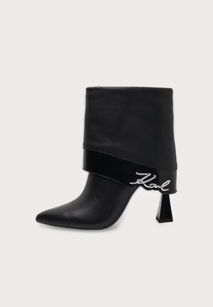 KARL LAGERFELD DEBUTANTE FOLD DOWN ANKLE BOOT - Bottines - black