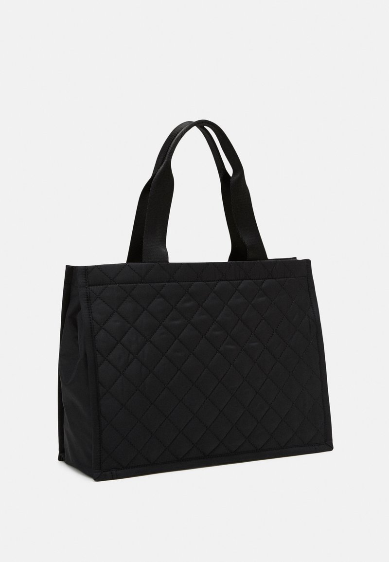 MOSCHINO QUILTED LOGO SHOULDER BAG - Handbag - fantasy black/black  