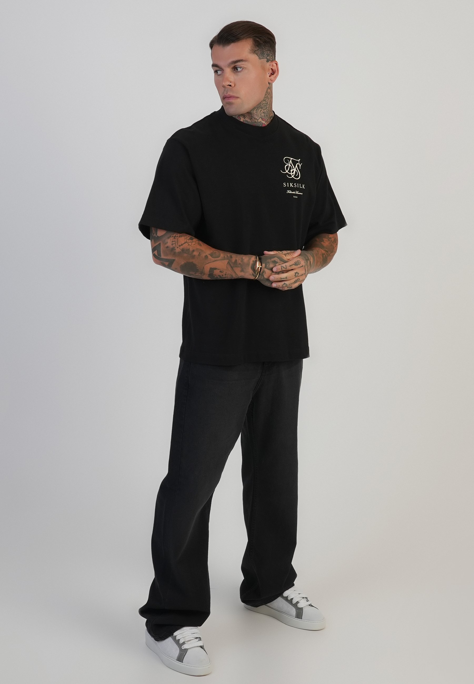 SIKSILK LOGO - Camiseta estampada - black/negro - Zalando.es