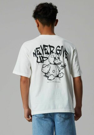 LMTD OBERTEIL LOOSE FIT - T-Shirt print - white alyssum