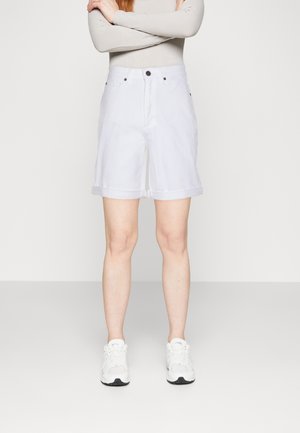 Marc O'Polo WOVEN 5 POCKET HIGH WAIST RELAXED FIT MID LENGTH TURN - Lühikesed püksid - white