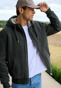 Next BORG LINED HOODIE  - Ľahká bunda - slate grey