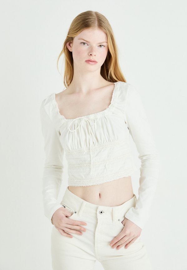 SCARLET SMOCKED  - Long sleeved top - clean ivory