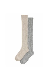 2 PACK - REGULAR FIT - Kojinės iki kelių - grey cream