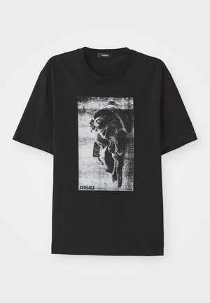 Versace COMPACT MEDUSA VIA GESU - Print T-shirt - black