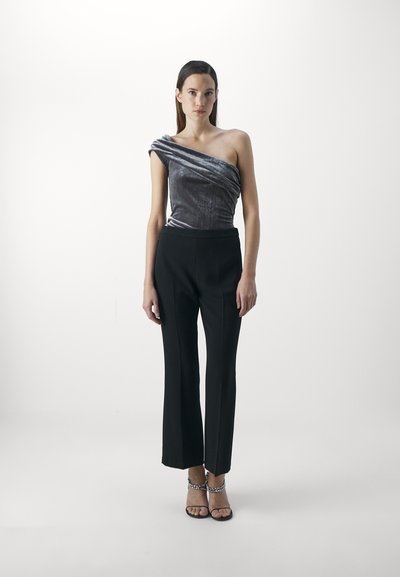 Agolde BREE BANDED BODYSUIT - Apdrukāts T-krekls - shark/gunmetal