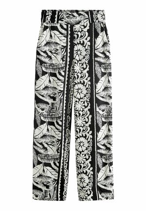 Next WIDE LEG - Pantaloni - black border print