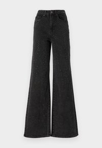 ONLHOPE RHINESTONE WIDE - Leveälahkeiset - washed black
