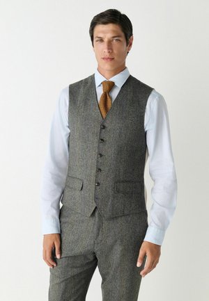 REGULAR FIT - HERRINGBONE STRIPE  - Weste - grey