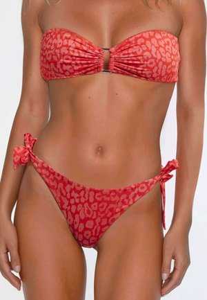 Flavia Valentini LEOPARD BANDEAU TIE-SIDE SET - Bikini - red