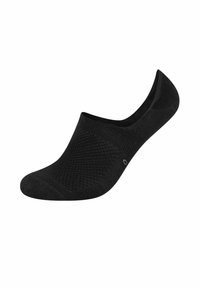Czarna skarpetka o niskim kroju, żebrowanej strukturze i bezszwowym palcem. Posiada wzmocnioną piętę i dyskretną logo marki z boku.