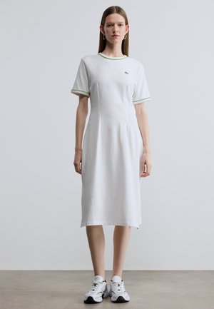 Rochie din jerseu - blanc/jaune/vert