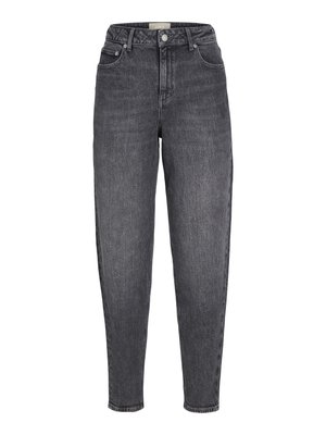 Høyt liv bukser i mørk grå denim, med tapered ben, fem pocket-design og klassisk knapp-og-glidelås lukking.