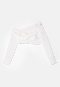 ASYMMETRIC TWIST CROP BLOUSE - Blouse - white