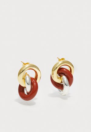 TENDRIL EARRINGS - Pendientes - gold-coloured/red