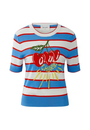 Oui, SHIRT - T-shirt print - lt blue red